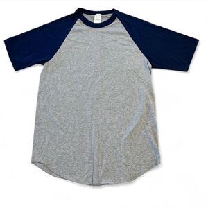 Men’s Gray and Navy Raglan T-Shirt, NWOT, Size Large